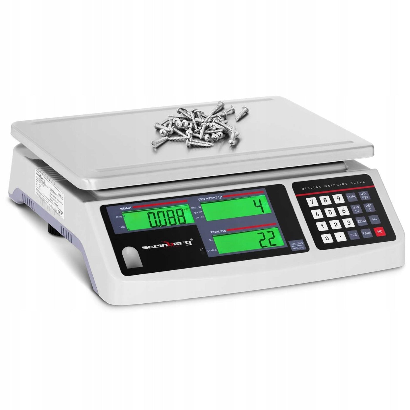 Shop scale Steinberg Systems 30 kg 1 g Platform 30 5x22 cm LCD Brand Steinberg