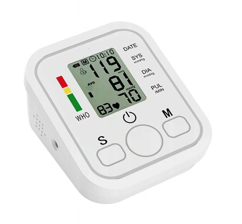 Shoulder Blood Pressure Monitor BP Heart Rate Meter Digital Pulse Oximeter White Medical device no