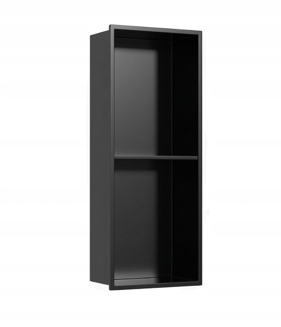 Shower Cavity Shelf Double Black 70x28 cm