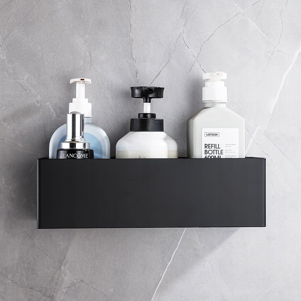 Shower Shelf Black Stainless Steel 30cm Hanging for Bathroom Packaging status original
