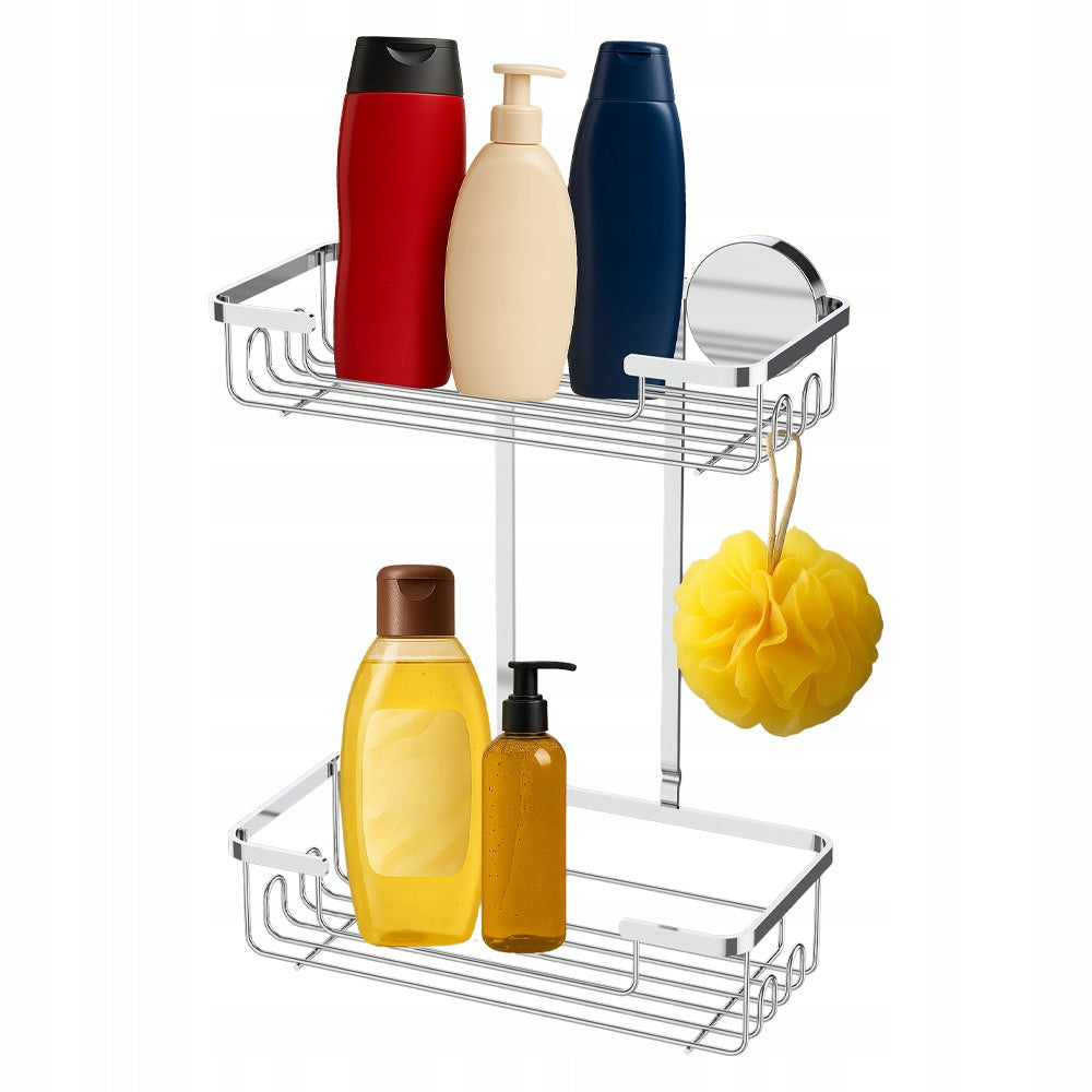 Shower Shelf for Bathroom Silver Durable Self Adhesive Double Manufacturer code 1489POL2PNOVS