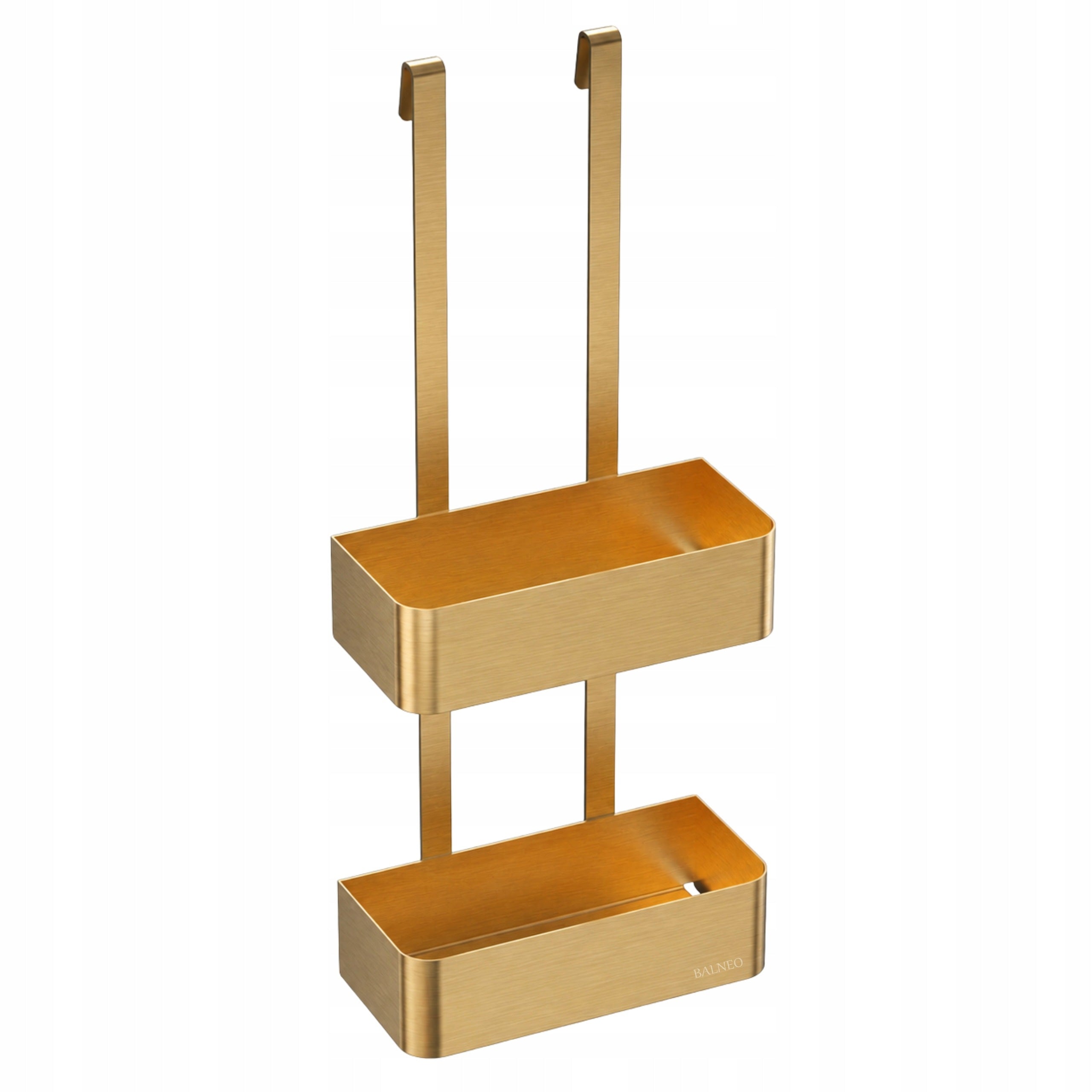 Shower shelf Balneo Marello Gold for glass 2 baskets without drilling Manufacturer code P0304030210-1