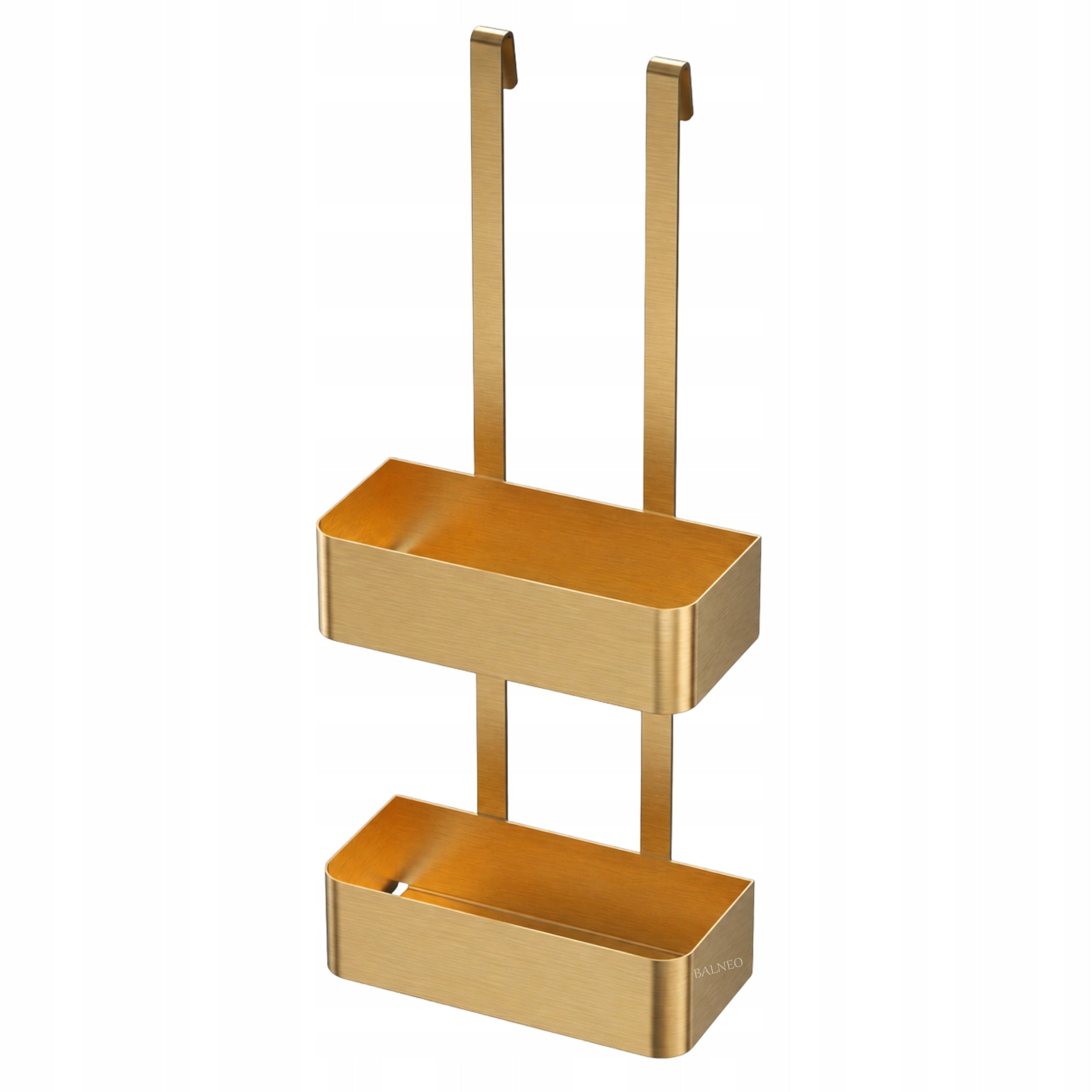 Shower shelf Balneo Marello Gold for glass 2 baskets without drilling Packaging status original