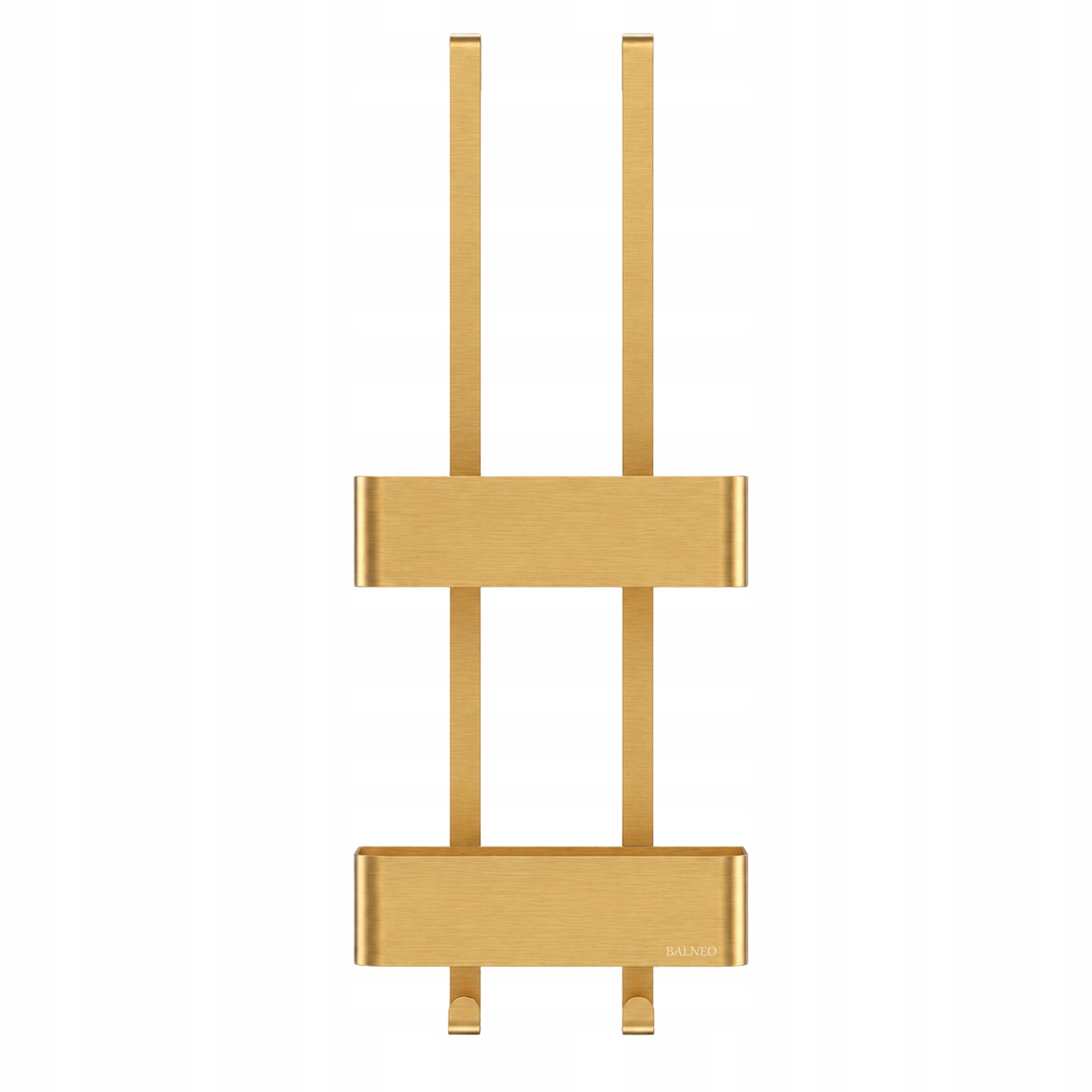 Shower shelf Balneo Marello Gold for glass 2 baskets without drilling