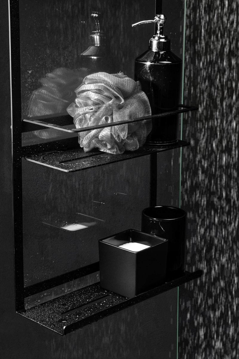 Shower shelf Nero Mokko type A black, for walk-in cabins ADM_N52K Packaging status original