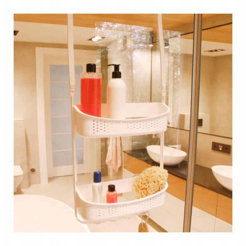 Shower shelf basket hanging organizer white - Yoka Furniture height 72 cm