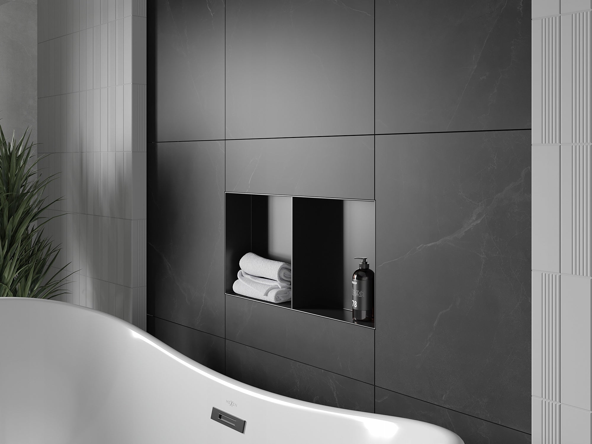 Shower shelf bathroom without flange 60x30 Mexen X-Wall black Brand Mexen