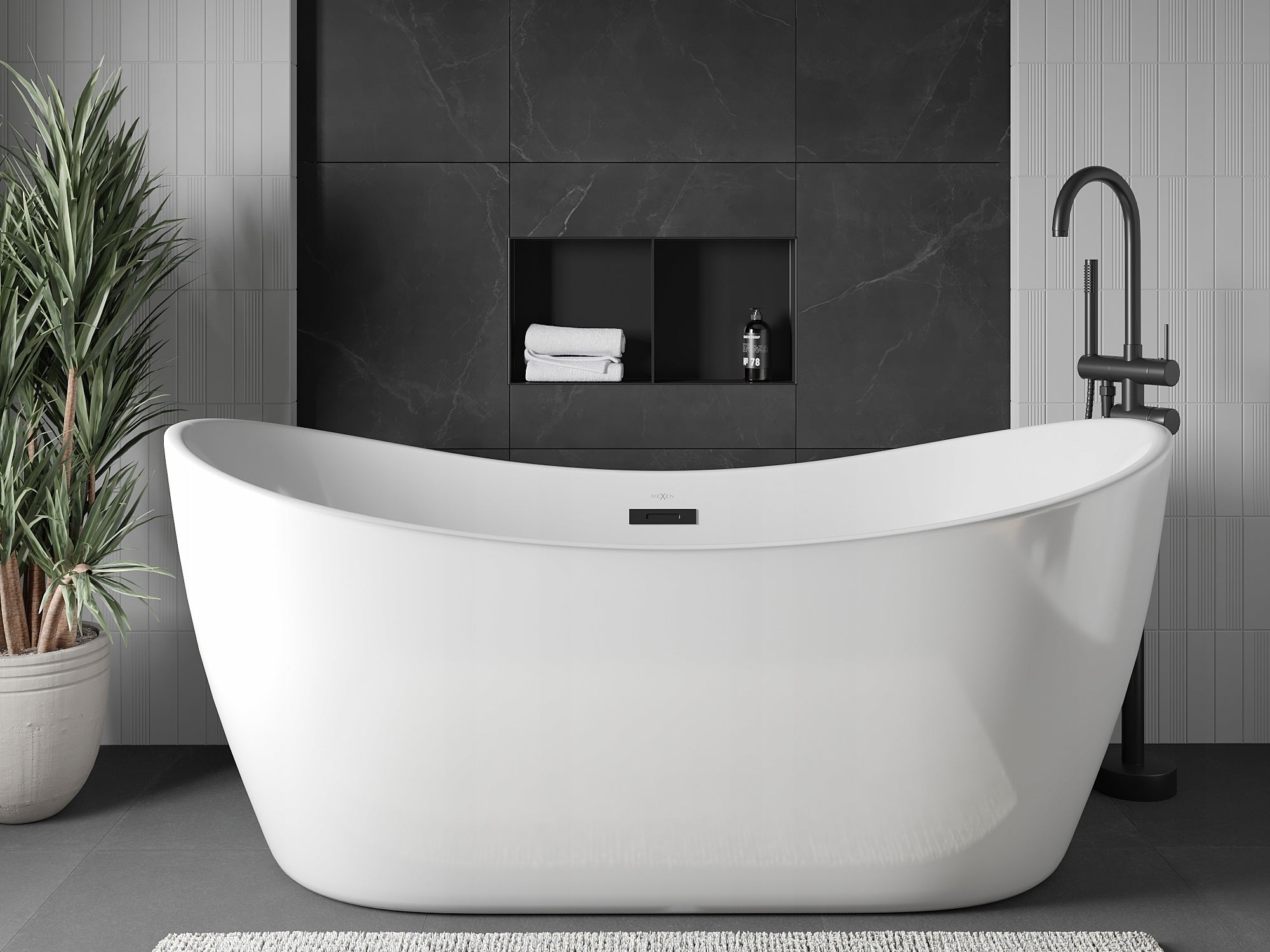 Shower shelf bathroom without flange 60x30 Mexen X-Wall black Manufacturer code 1971603010S