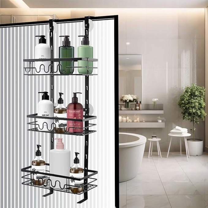 Shower shelf for glass LOFT black for shower cabin for doors EAN (GTIN) 5907494321473