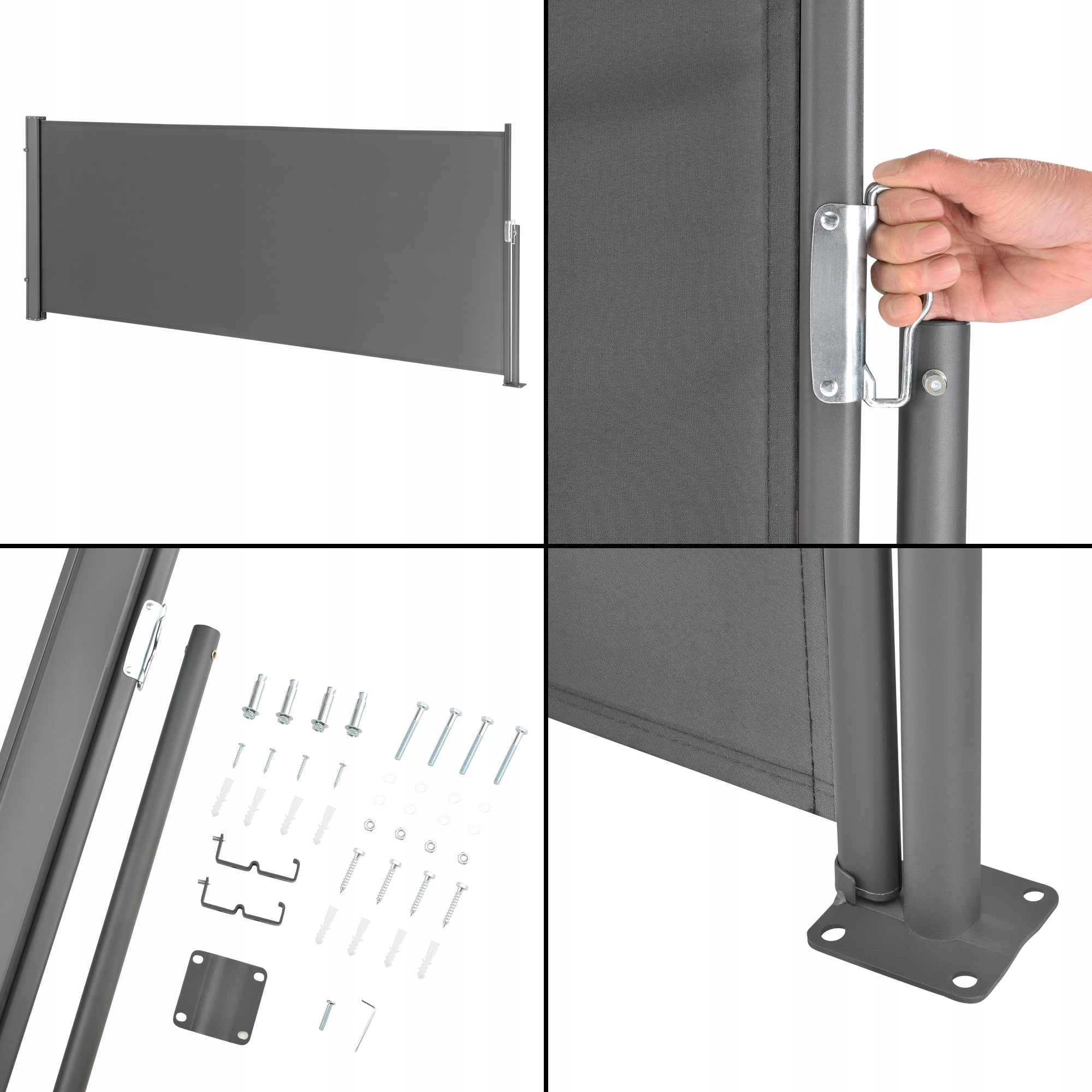 Side Awning Mulhacen 100 x 300 cm Gray Main material fabric
