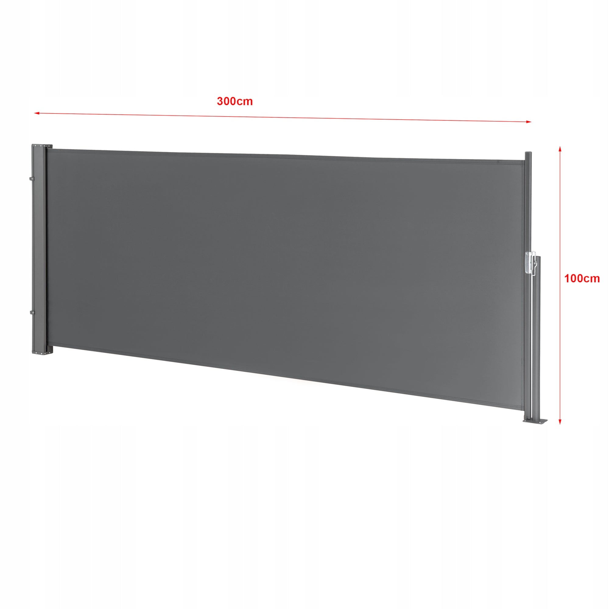 Side Awning Mulhacen 100 x 300 cm Gray Product width 100 cm
