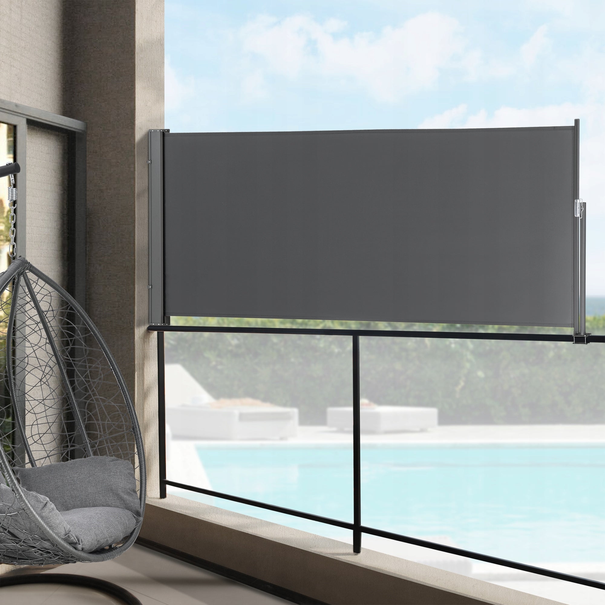 Side Awning Mulhacen 100 x 300 cm Gray