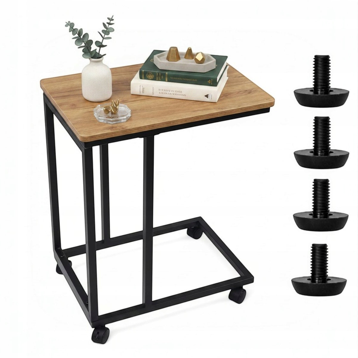 Side Coffee Table Auxiliary On Wheels Mobile Under Laptop For Living Room