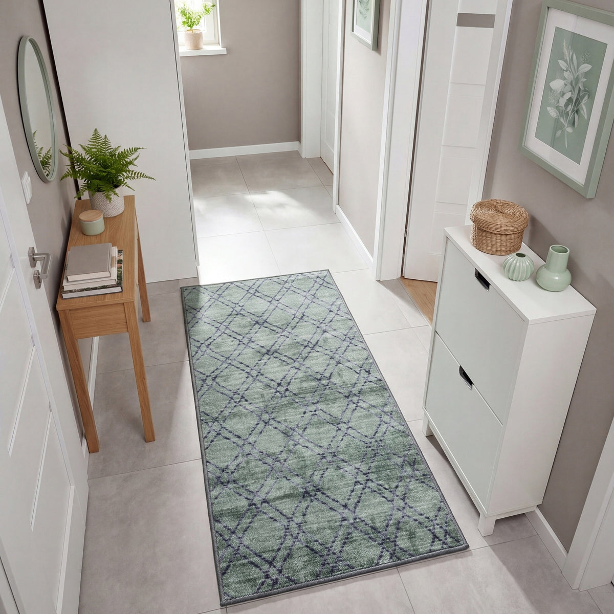 Sidewalk For Hall Anti-slip 80x150 Carpet For Kitchen Green Sage Packaging status original