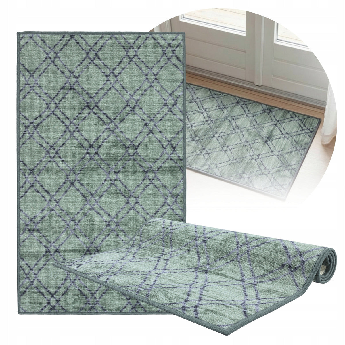 Sidewalk for kitchen Anti-slip Rug 60x100cm For Hallway Sage