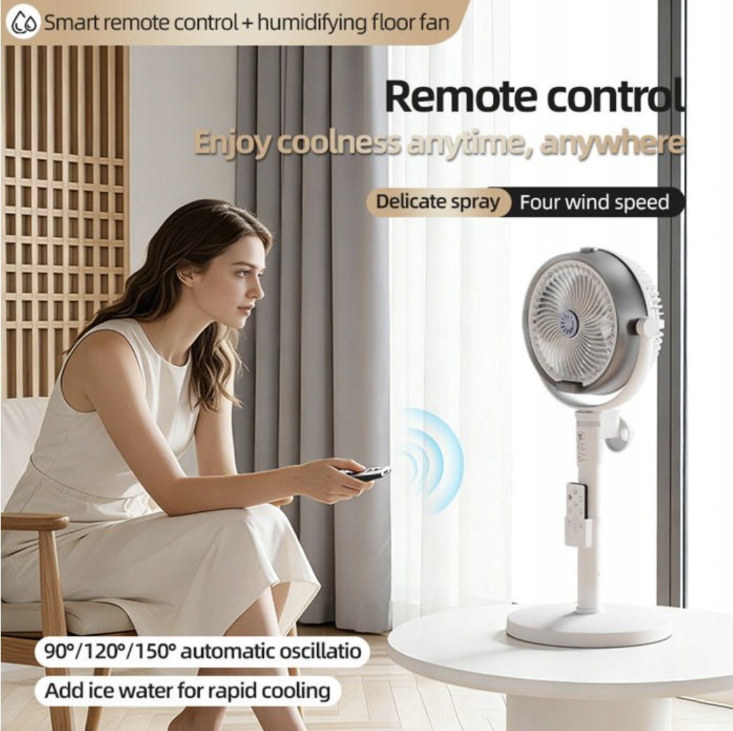 Silent misting fan on castors 3 blades 3 modes 3 speeds misting function Packaging status original