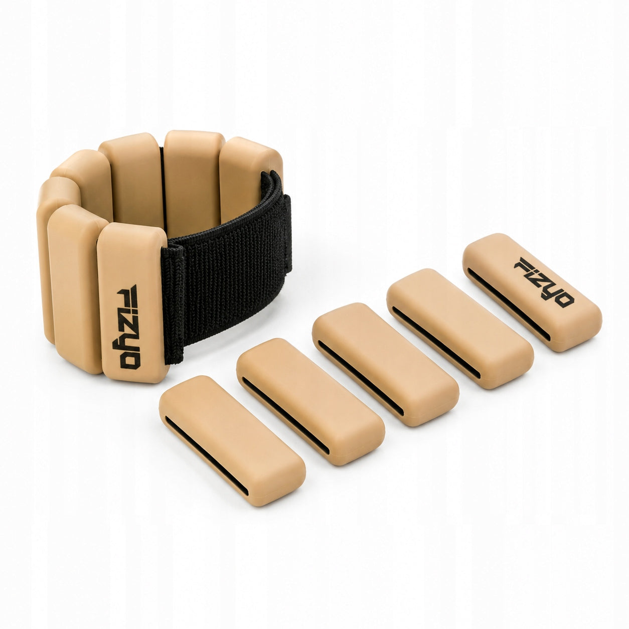 Silicone Ankle and Wrist Weights FIZYO 2x225g Adjustable Beige Packaging status original
