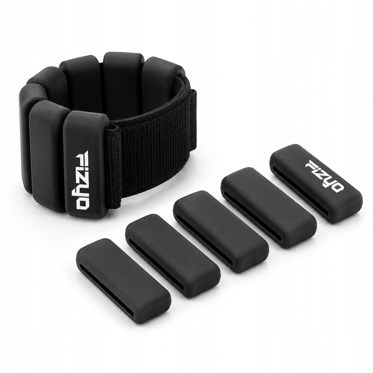 Silicone Ankle and Wrist Weights FIZYO 2x225g Adjustable Black Packaging status original