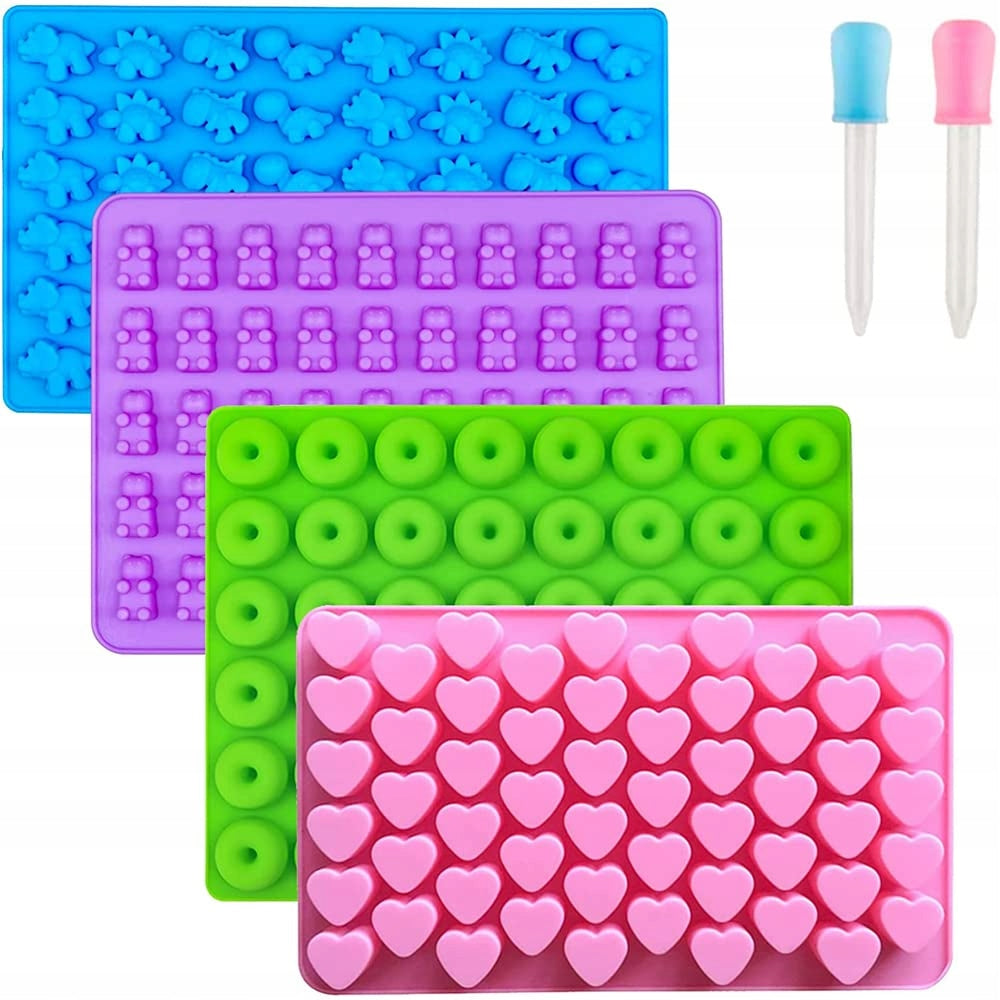 Silicone Chocolate Molds, 4 Pieces, with 2 Drops, Nonstick