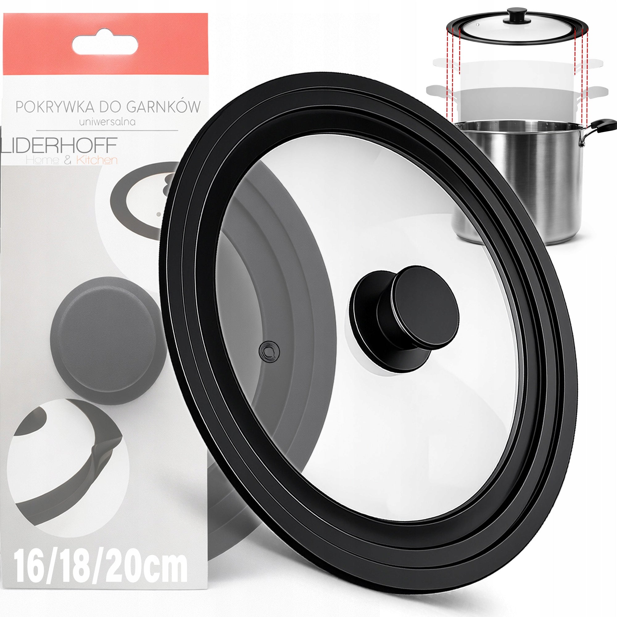 Silicone Lid Universal Heat Resistant for Pan Pots 16/18/20 cm