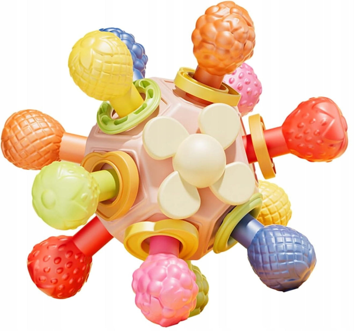 Silicone Teether 0 12 Months BPA Free Rattle Montessori Gift Manufacturer code ZABAWKA SENSORYCZNA KOLOROWA GRYZAK