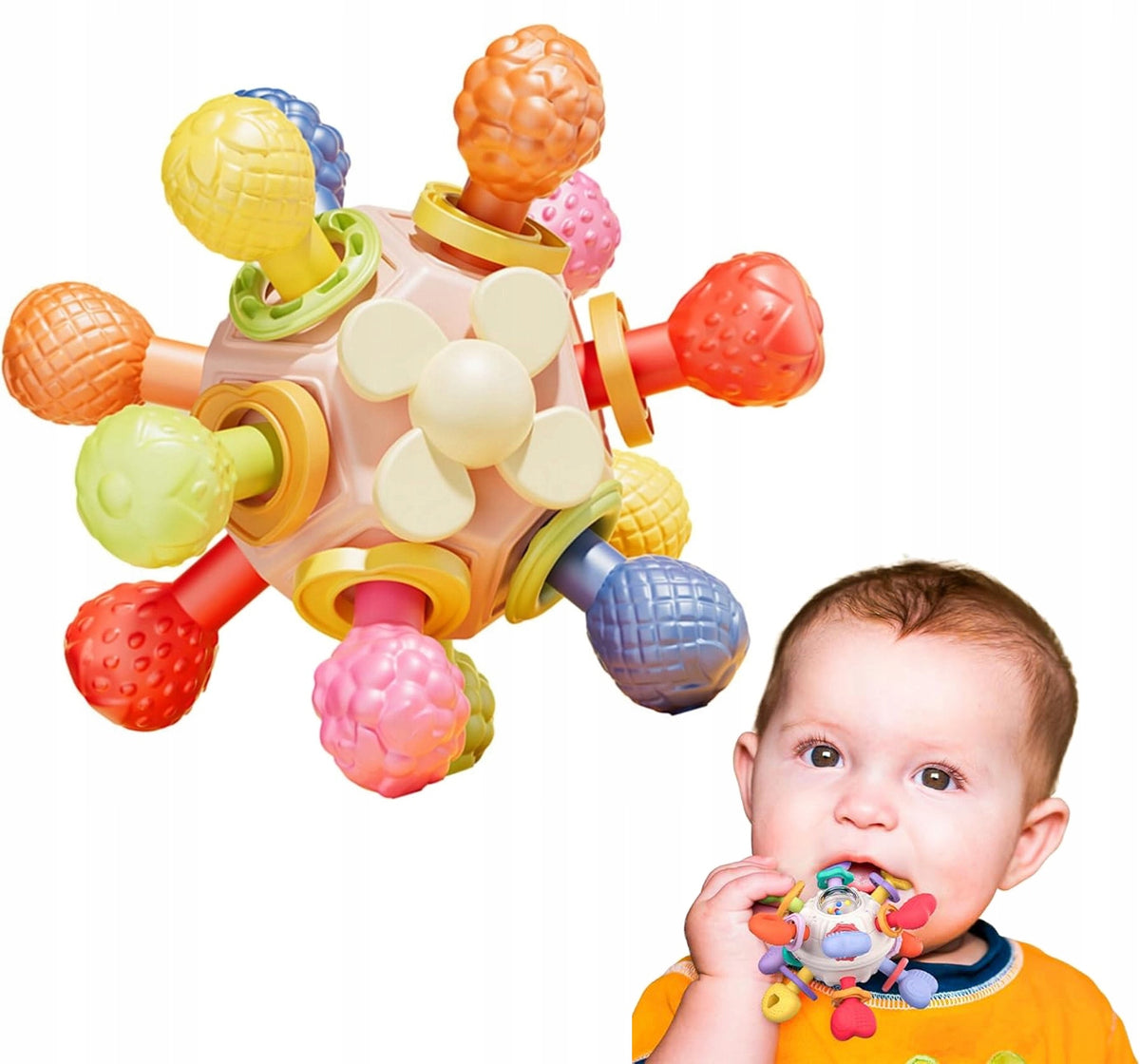 Silicone Teether 0 12 Months BPA Free Rattle Montessori Gift