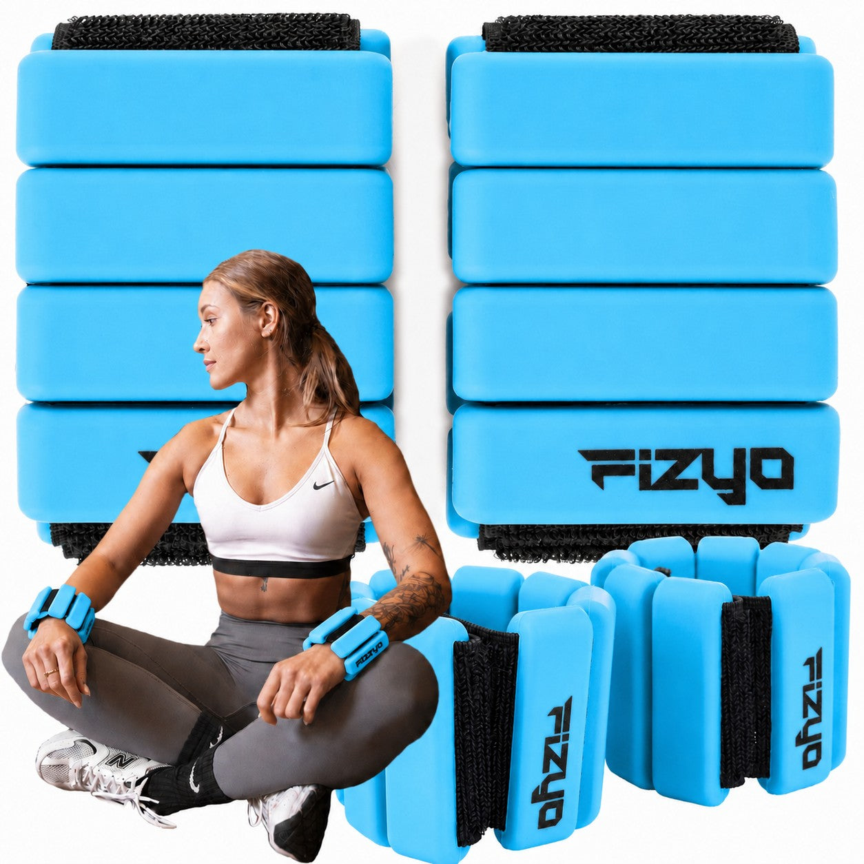 Silicone Wrist Weights FIZYO 2x450g Adjustable Weights