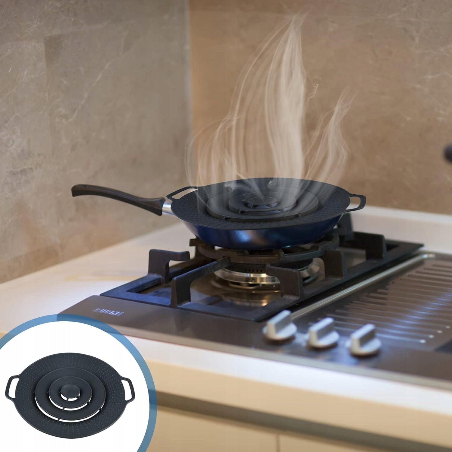 Silicone lid pot cover Universal against boiling 30cm Manufacturer code Silikonowa pokrywka na garnek przykrywka