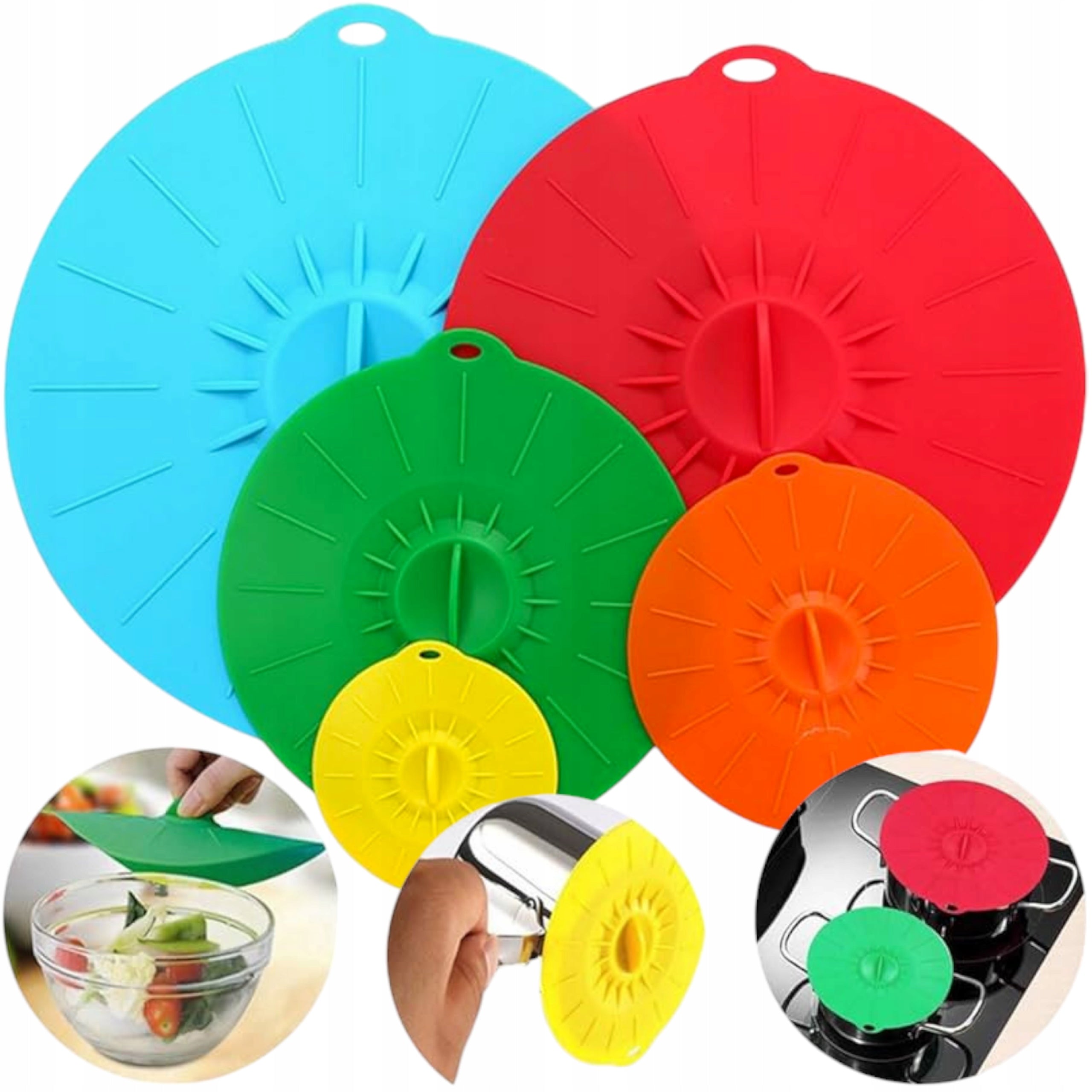 Silicone lid universal different sizes food cover set