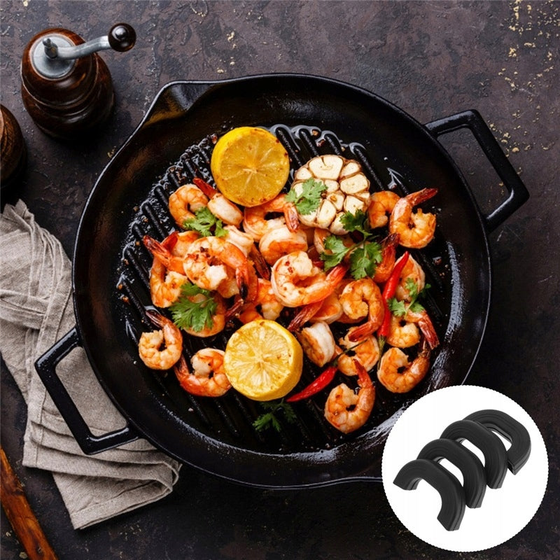 Silicone pot holder cover is non-slip and durable Dominant color black