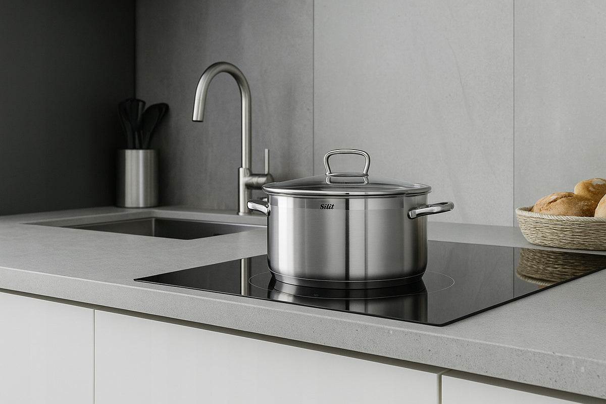 Silit Pot set Tuscany 9 el. induction stainless steel lid Brand Silit
