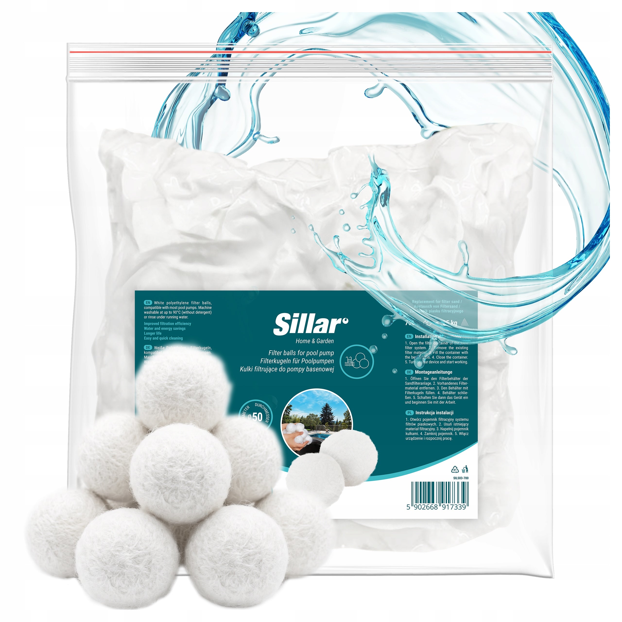 Sillar filter balls for sand pump 700g 0,7kg FILTER
