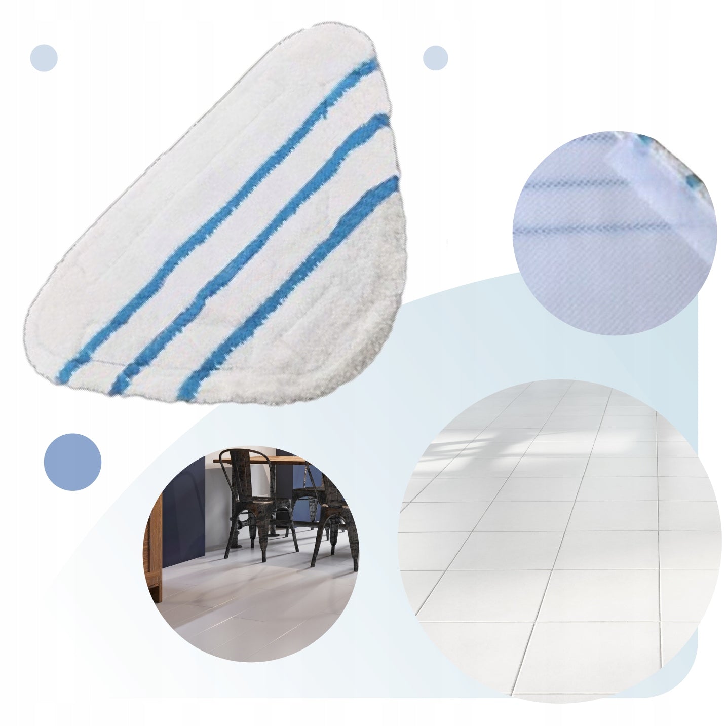 Silvercrest Adler Ariete Camry H2O Aqua Velcro Steam Mop Covers Manufacturer code 200360x5