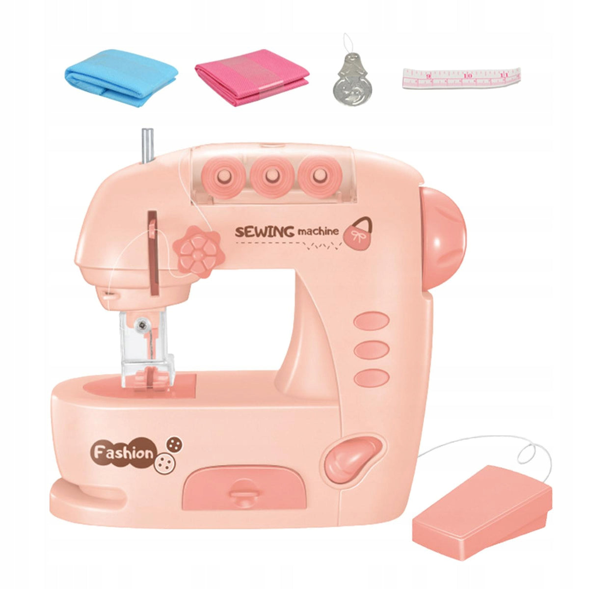 Simulation Mini Sewing Machine Learning Toy Crafting Mending Machine Pink Kid's age 18＋ years
