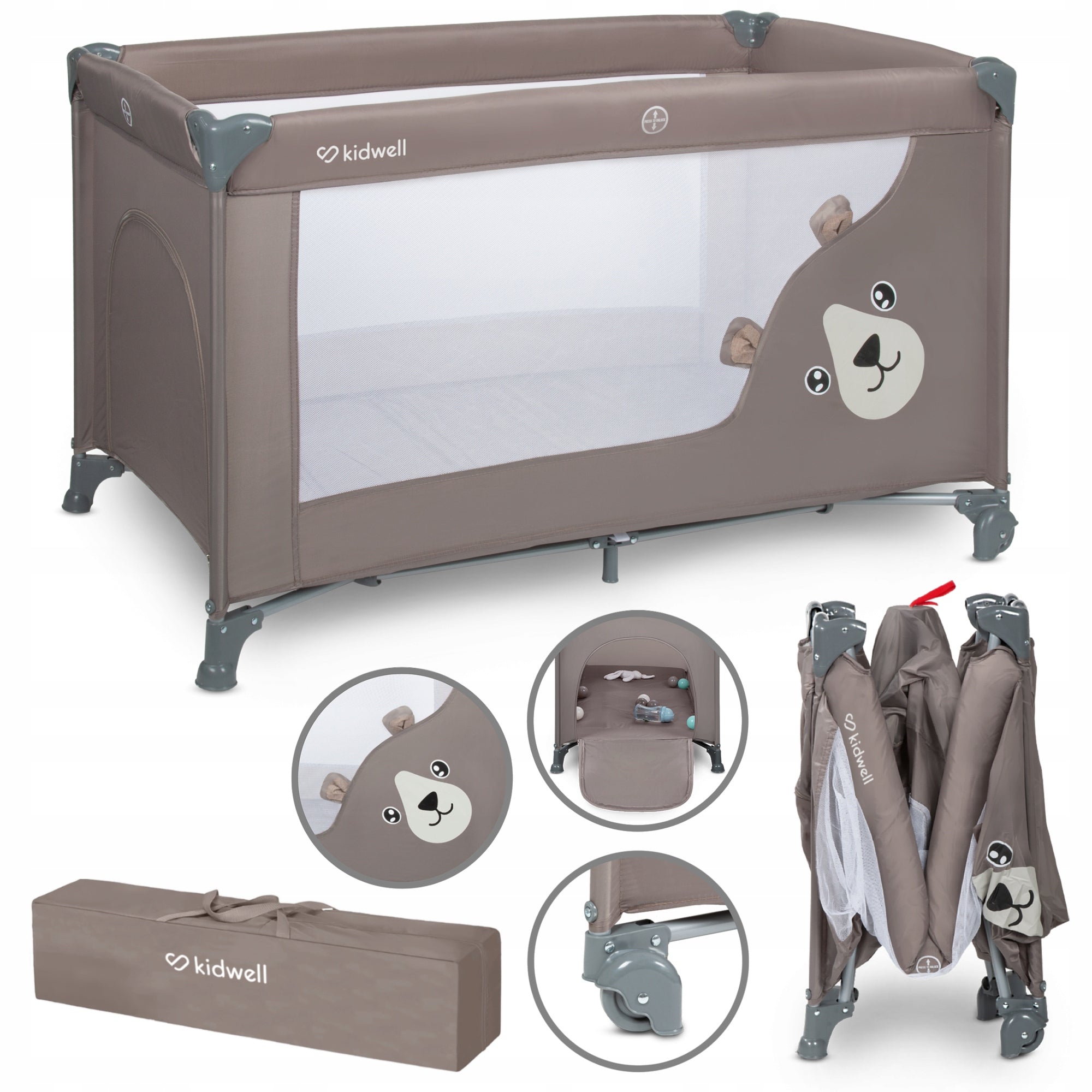 Single-level travel cot BLISSY BASIC sand beige