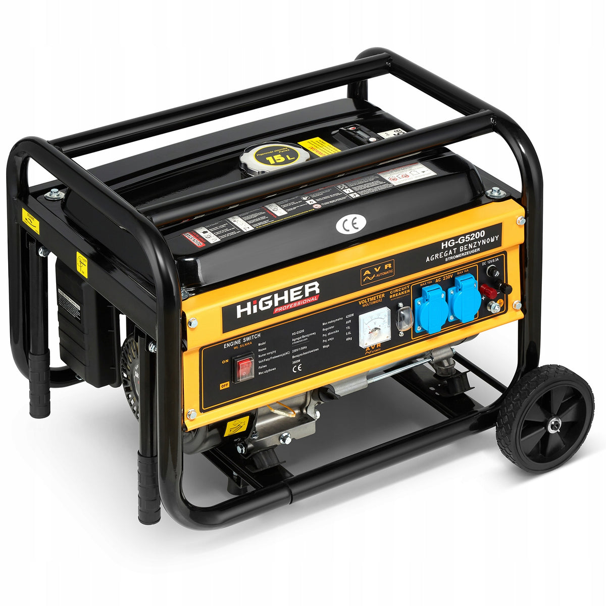 Single-phase portable generator set Higher 4200 W petrol Brand Higher