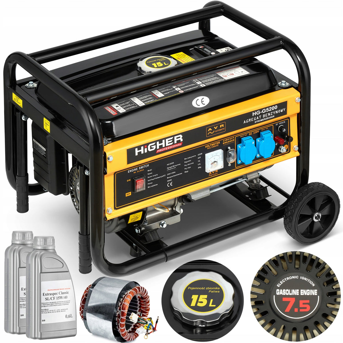 Single-phase portable generator set Higher 4200 W petrol