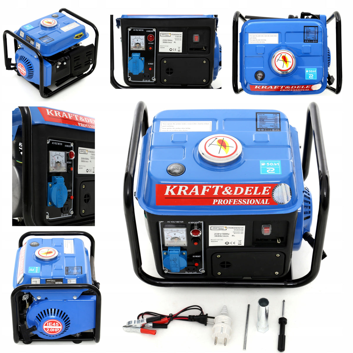 Single-phase portable generator set Kraft&Dele 1200 W petrol