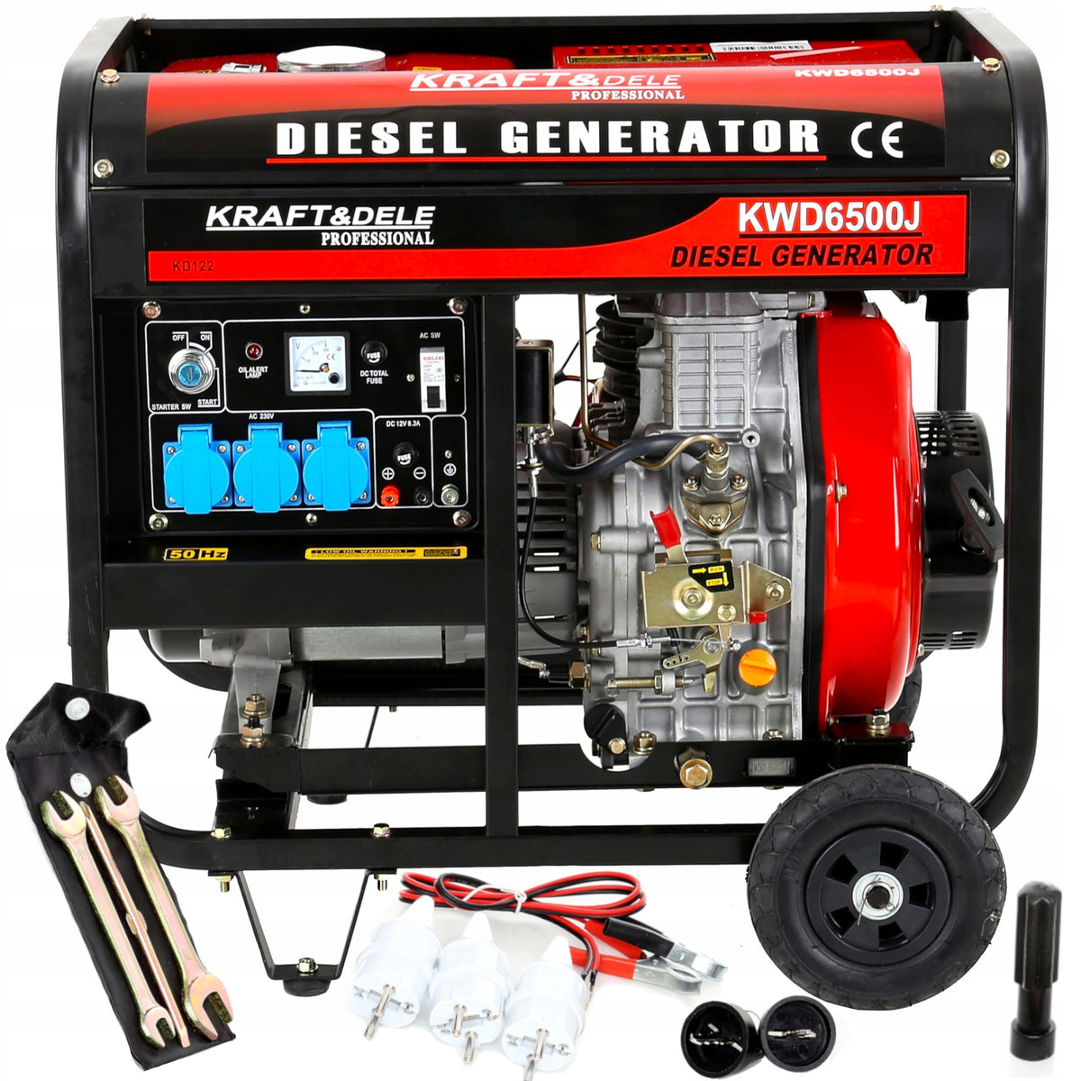 Single-phase portable generator set Kraft&Dele 6500 W oil