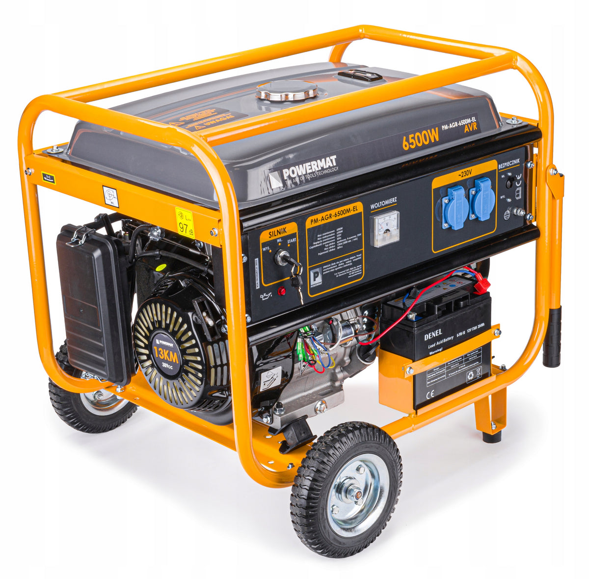 Single-phase portable generator set Powermat 6500 W petrol Manufacturer code PM-AGR-6500M-EL / PM1141