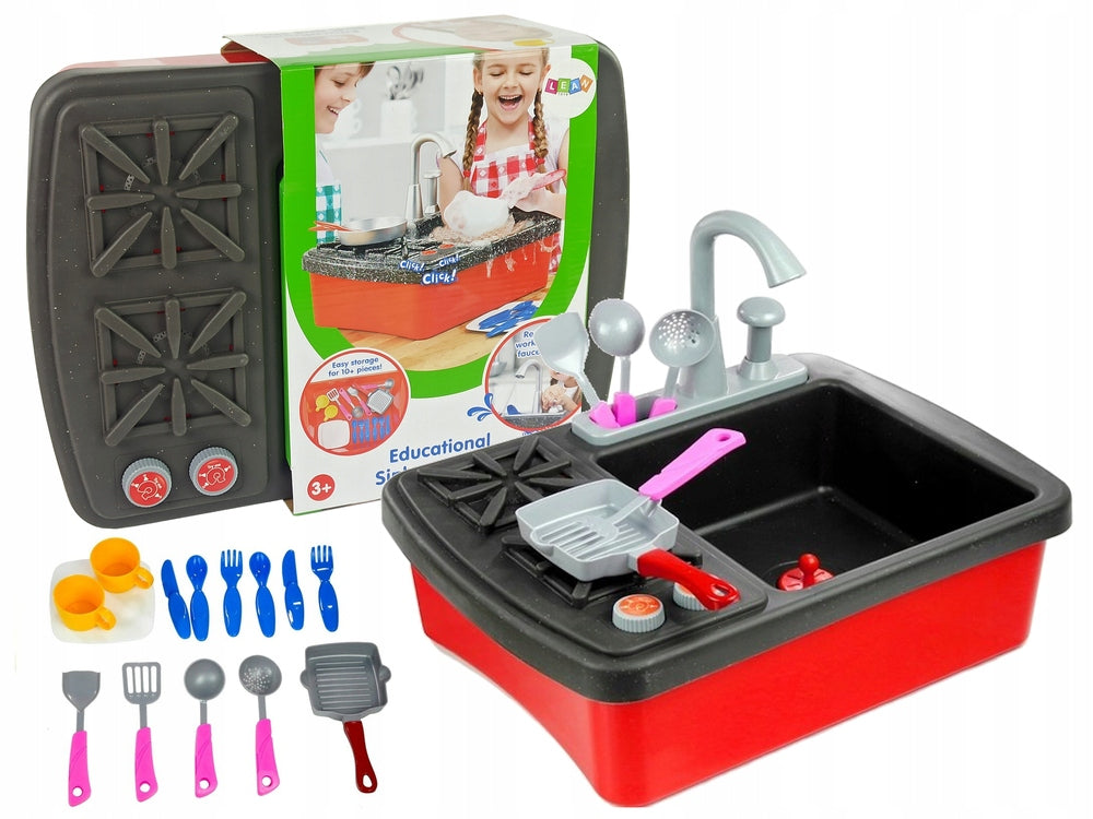 Sink Stove Sink with Accessories Brand LEAN Toys