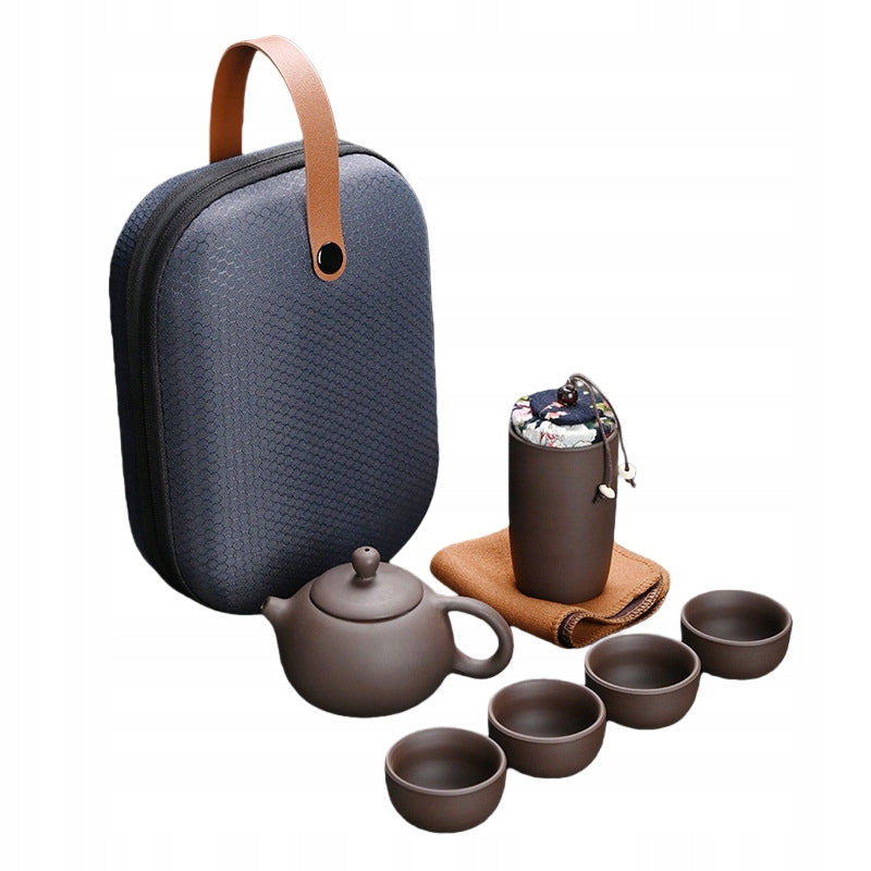 Six Piece Ceramic Travel Tea Set, Gift