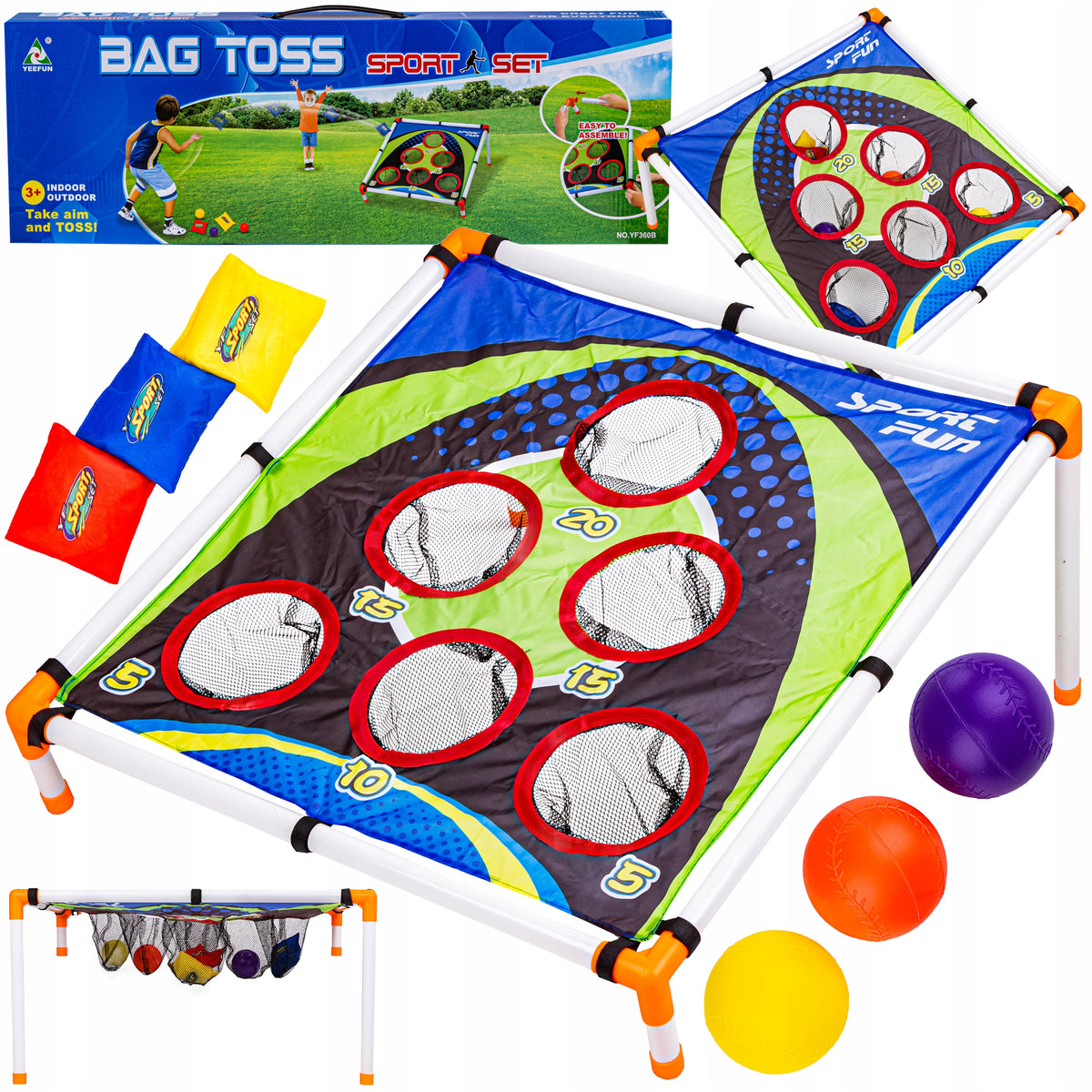 Skill Game For Points Hit Target Throwing Goal Ball Bag Manufacturer code Gra zręcznościowa rzut woreczkiem do celu