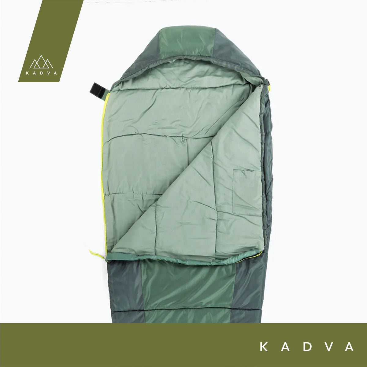 Sleeping bag KADVA Faran R right green OS 220x80cm TOURIST MUMMY COVER Color green