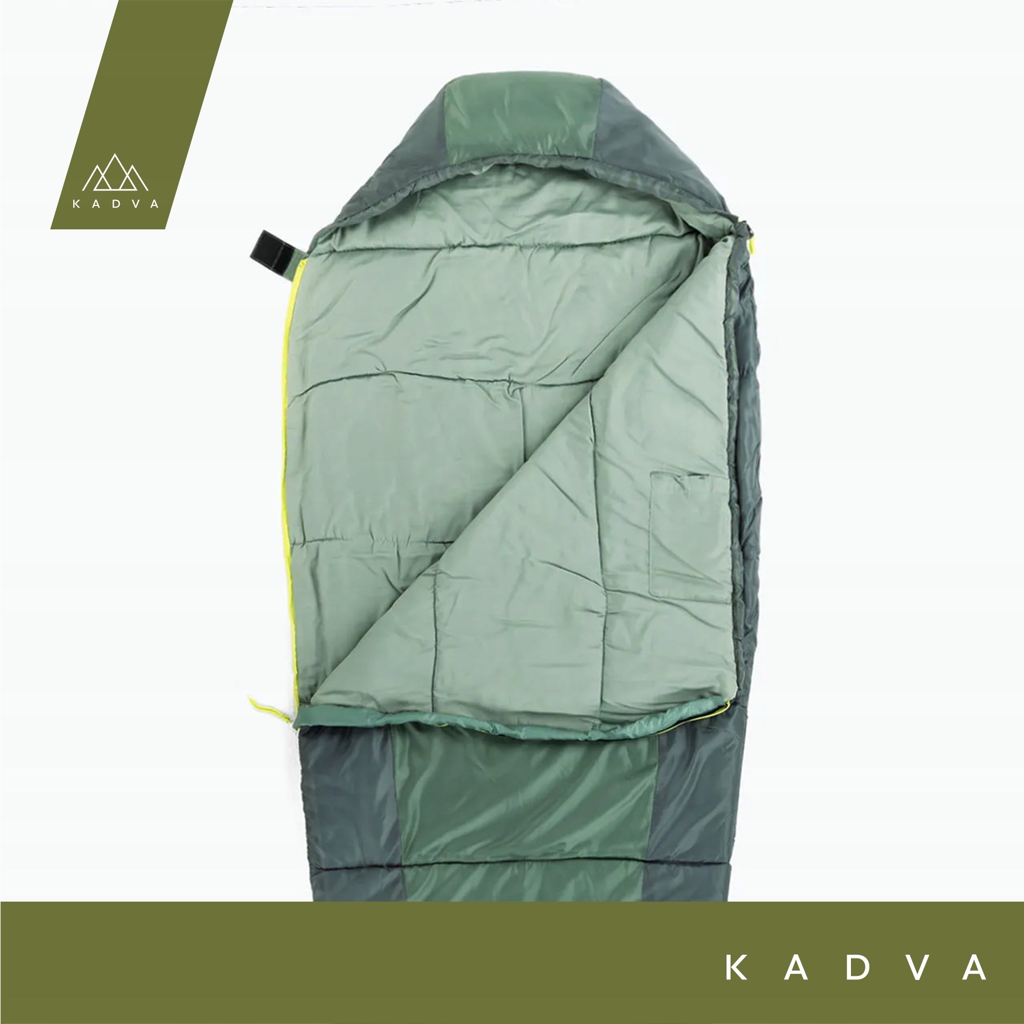 Sleeping bag KADVA Faran R right green OS 220x80cm TOURIST MUMMY COVER Color green