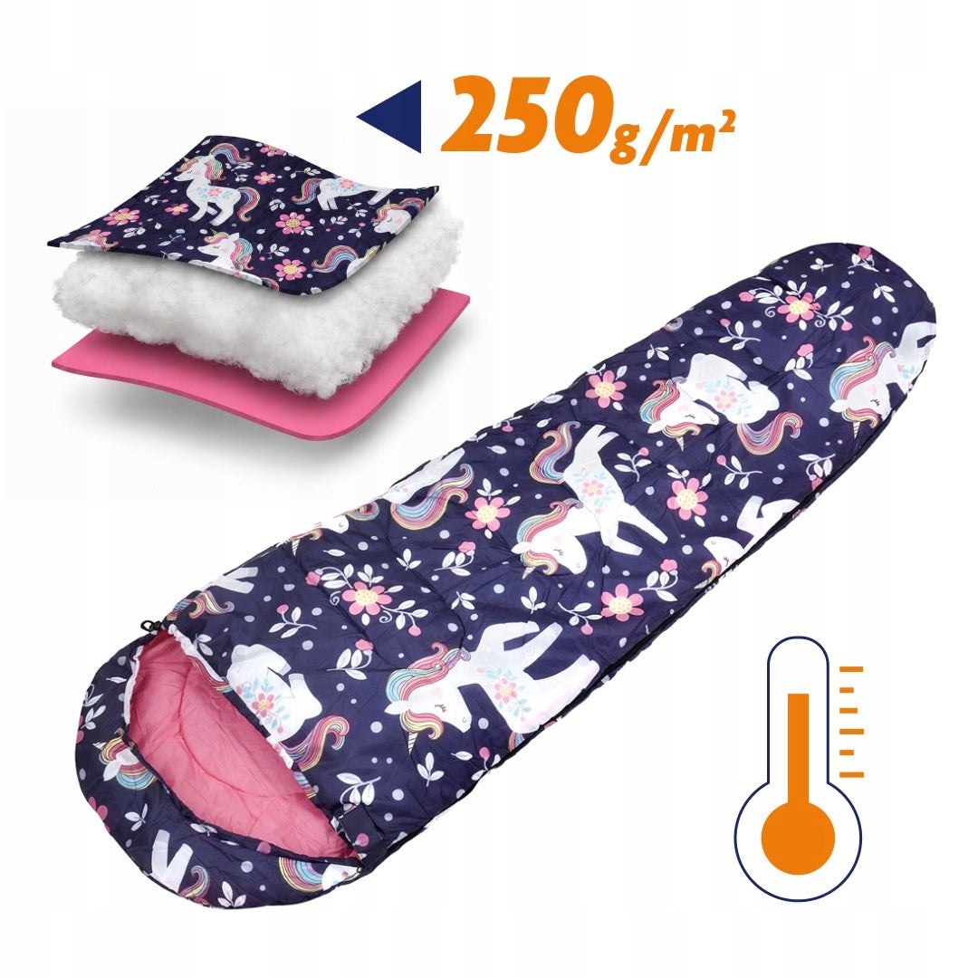 Sleeping bag for children soft warm mummy with cover 2in1 170x60 cm Manufacturer code MS_334900