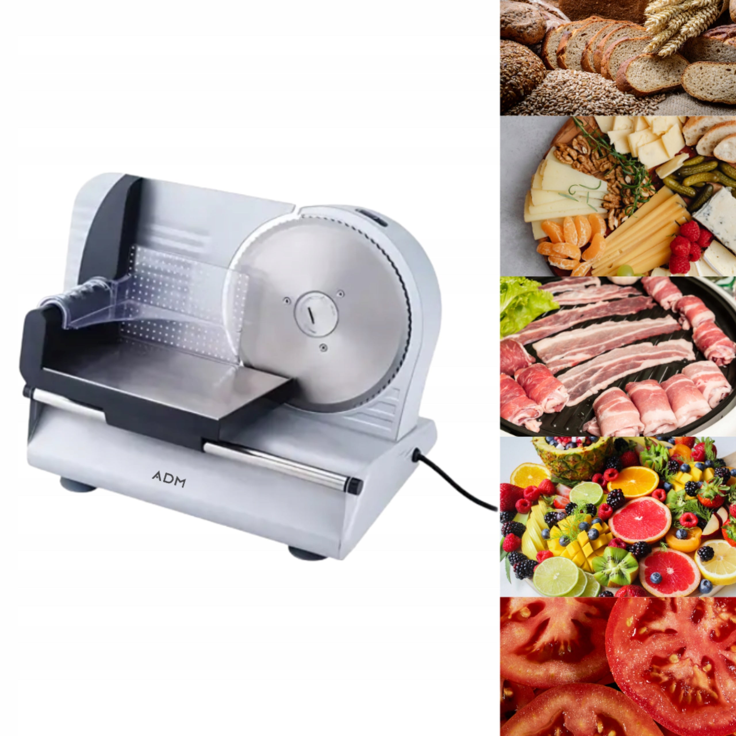 Slicer ADM 150W cutting device - silver Manufacturer code Elektryczna krajalnica