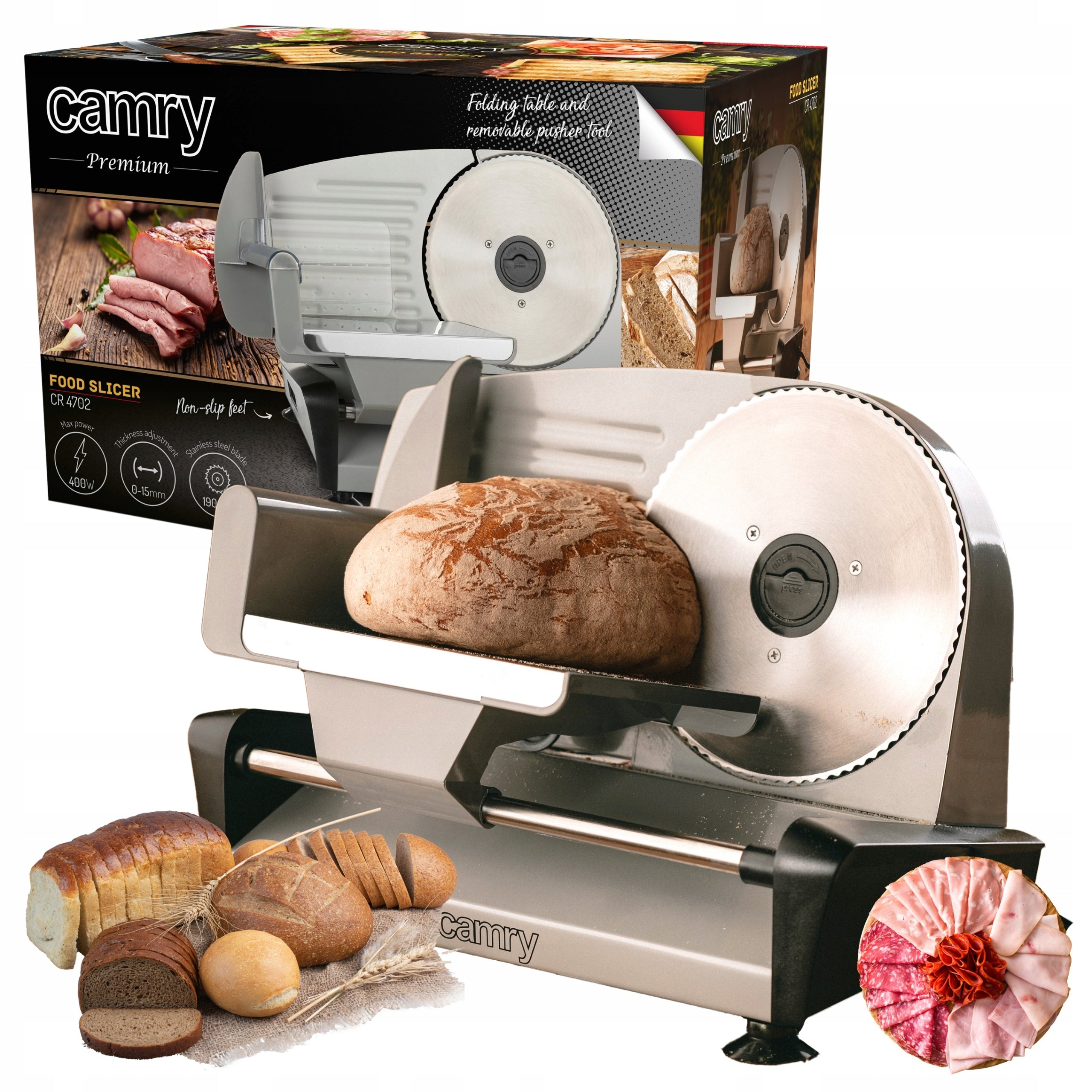 Slicer Camry CHEESE BREAD SLICER STRONG 0-15 mm 400 W