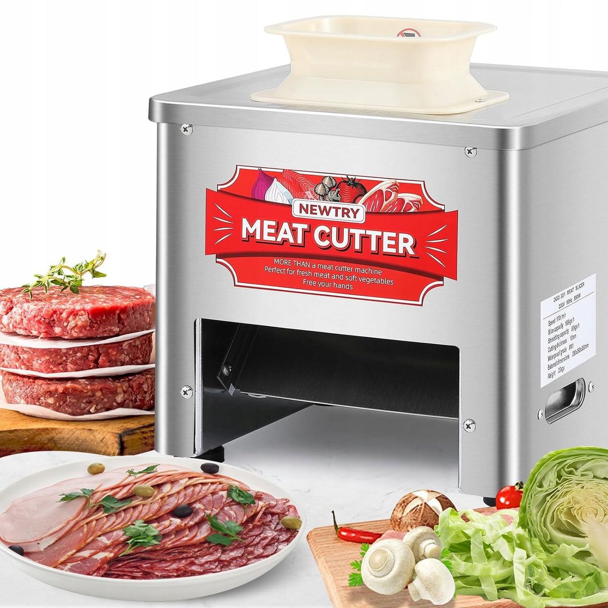 Slicer Newtry B08L8Z9XNW silver/grey 850 W