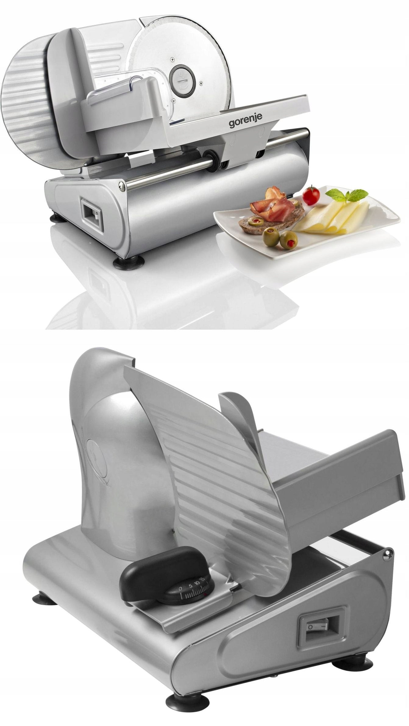 Slicer machine Gorenje R 506 E INOX for bread cheese cutting Packaging status original